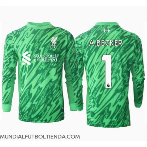 Camiseta Liverpool Alisson Becker #1 Portero Segunda Equipación Replica 2024-25 mangas largas